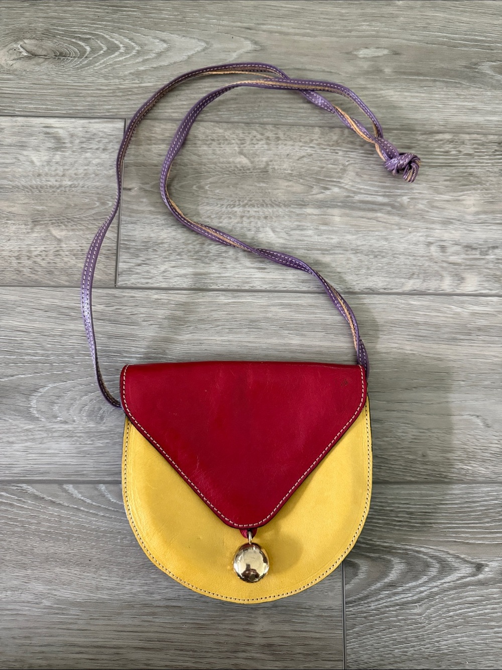 Vintage Paola Del Lungo Leather Multicolor Purse